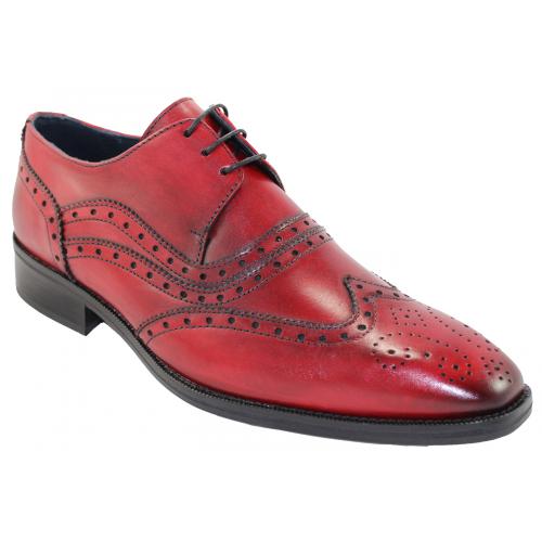 Duca Di Matiste 1704 Red Genuine Italian Calfskin Leather Shoes.